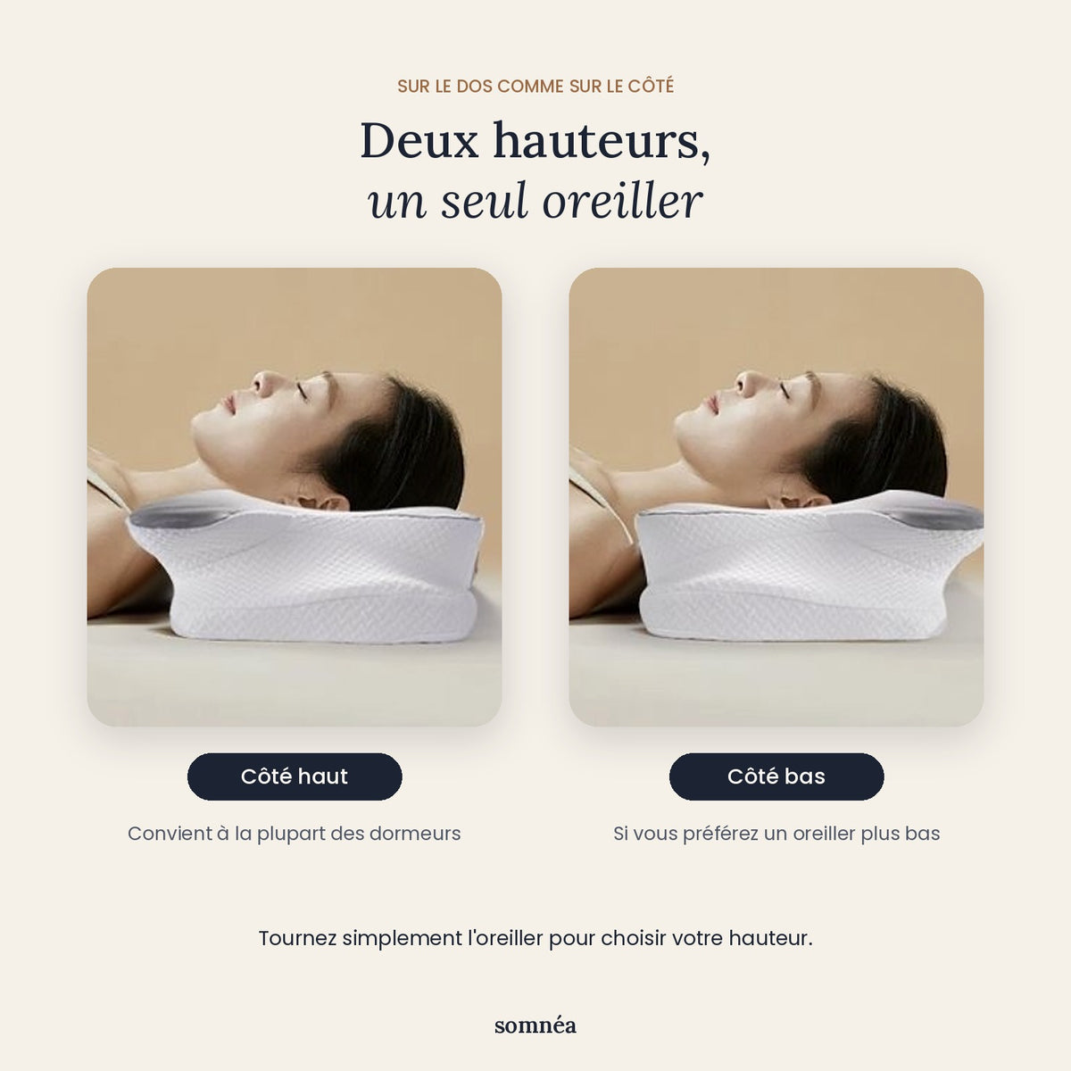 Deux hauteurs : côté haut et côté bas